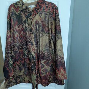 Jess & Jane Velour Fleece Jacket - XL - Multi Color